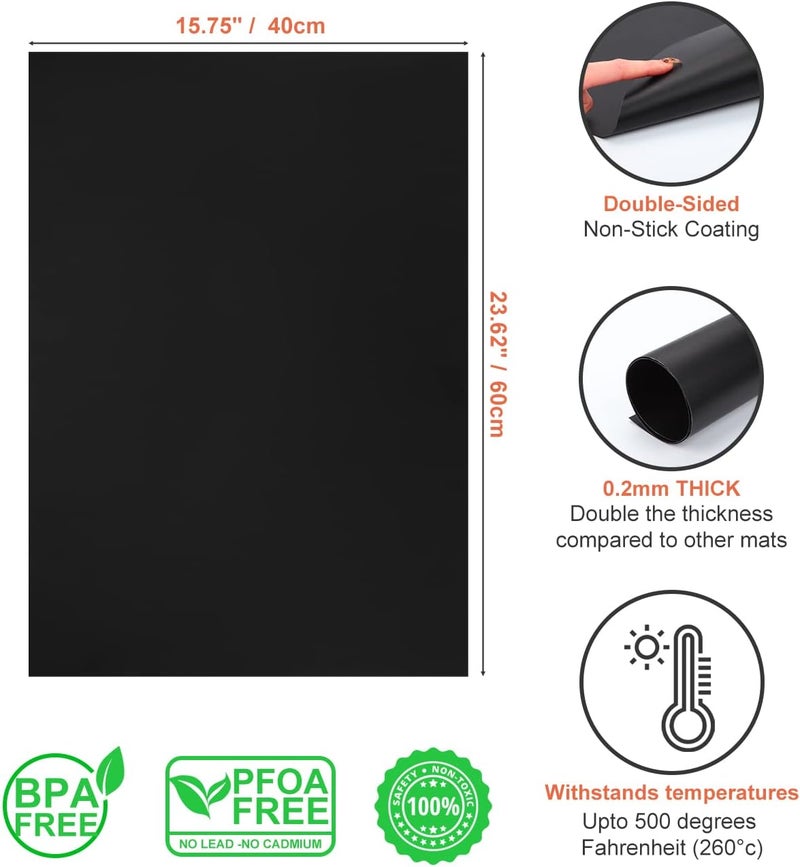 Alldrmtrue Oven Liners for Bottom of Oven, Oven Mat, 15.75" X 23.62", Easy to Clean Nonstick Reusable, 2 Pack - Image 2