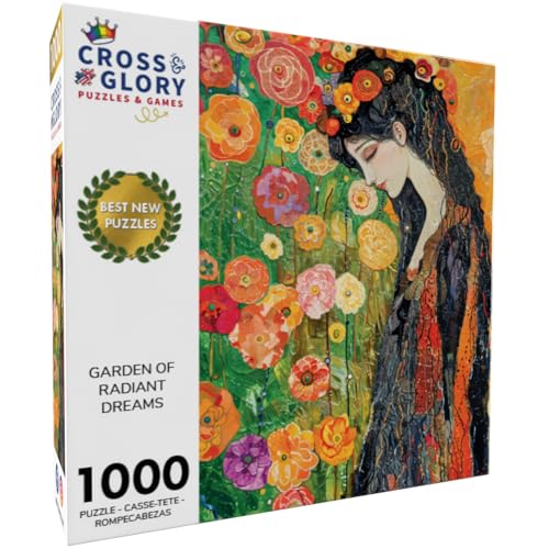 Cross & Glory Cross Glory 1000 Piece Jigsaw Puzzle for Adults Garden of Radiant Dreams Intricate Floral Artwork Relaxing Puzzle Experience 20x27 Inches Flower Puzzle - Image 5