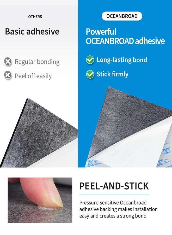 OCEANBROAD Boat Flooring EVA Foam Self-Adhesive 48''x16.8'' Faux Teak Marine Boat Decking Sheet for Jon Boats Yacht Floor, Dark Gray with Black Seam Lines - Image 2