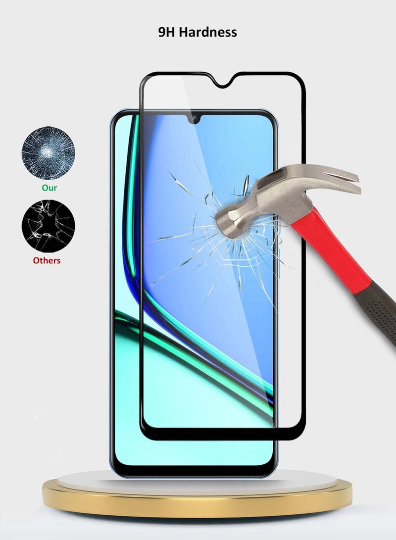 Wtech Realme Note 60 4G 2024 Premium E2E Series Full Glue Full Cover Tempered Glass Screen Protector - Clear/Black - Image 3