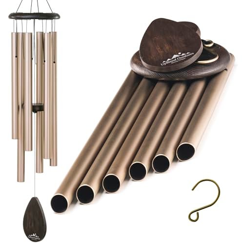 UpBlend Outdoors Wind Chimes for Outside, Gift for Mom, Deep Tone, Sympathy Gifts for Loss of Loved One, Patio Decoration, Memorial Windchimes, 38" Bronze - Image 1