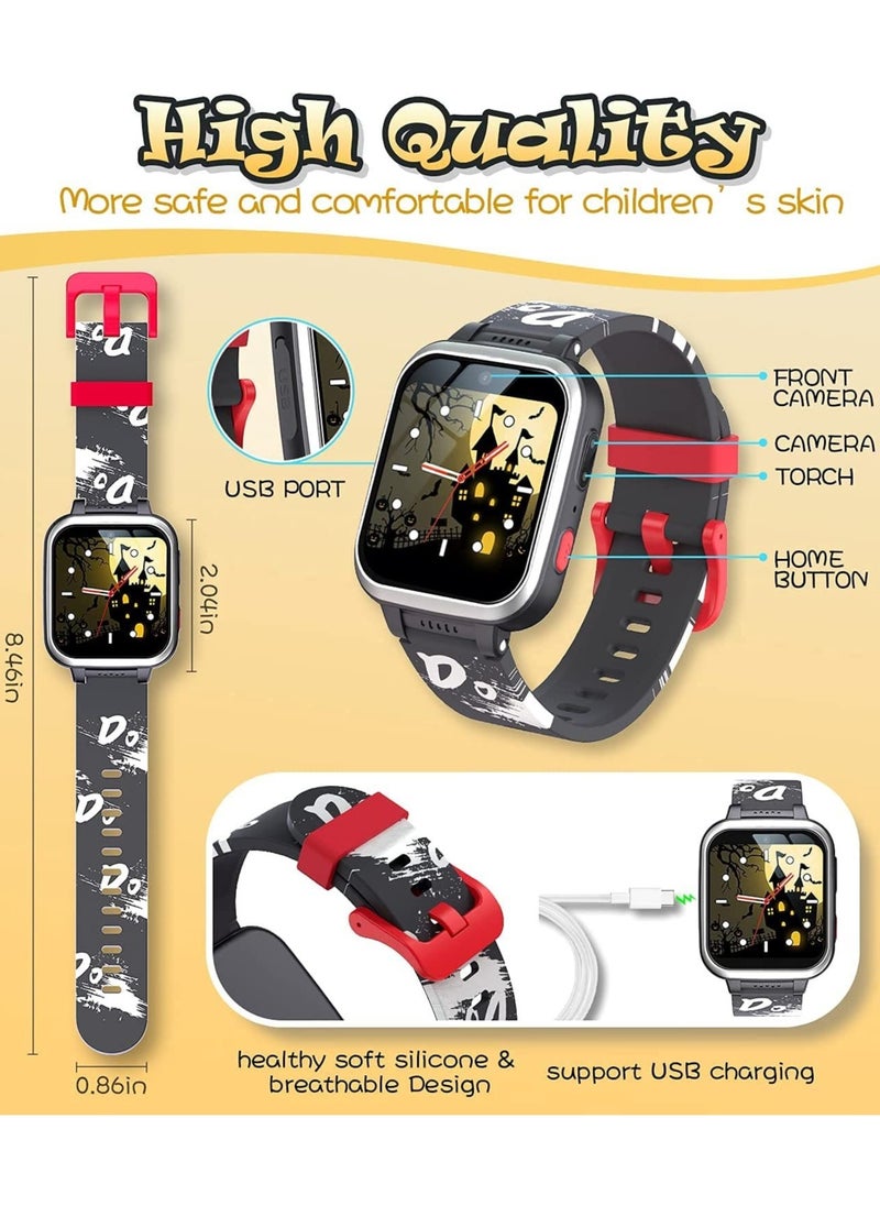 DMG TECH - Kids Smart Watch,Multifunction Rechargeable Touch Screen Toddler Watch,Gaming and Music Player Educational Toys, Birthday Gifts for Girls Boys Ages 6-12(Black) - Image 1