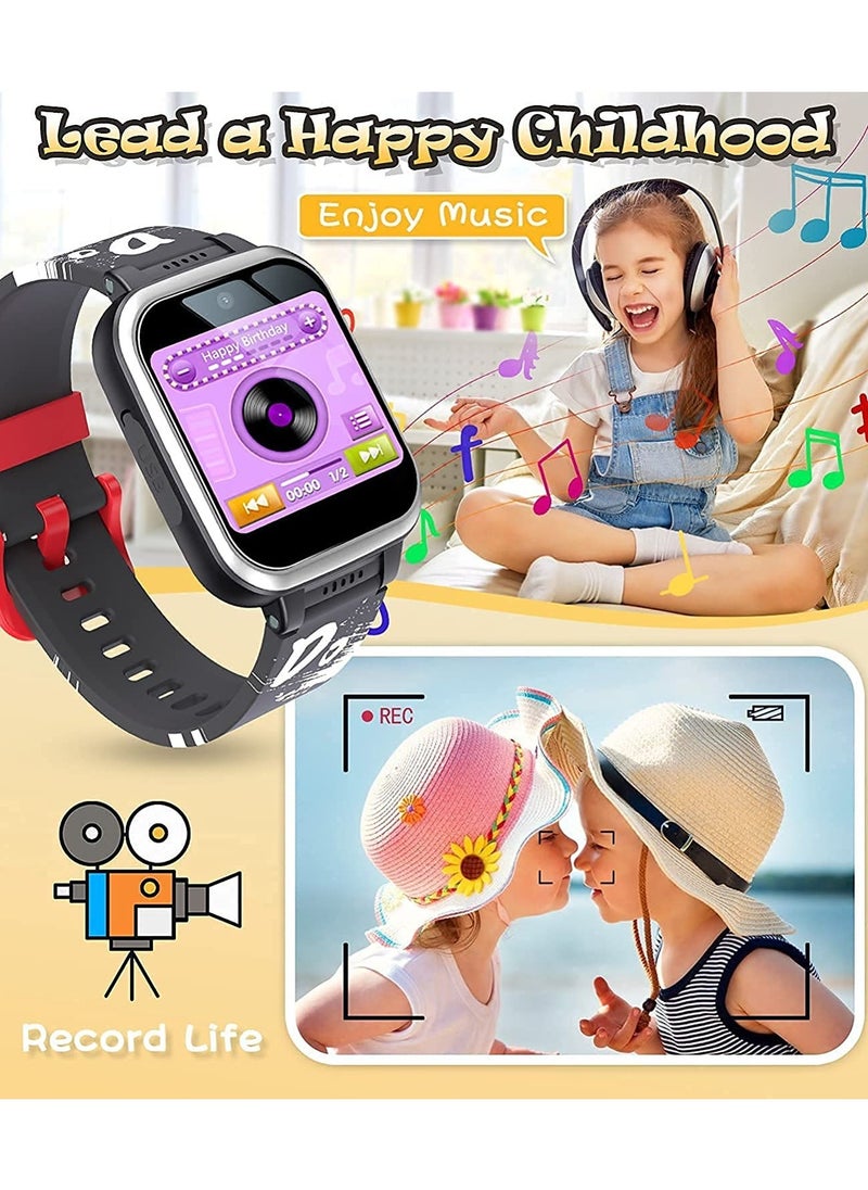 DMG TECH - Kids Smart Watch,Multifunction Rechargeable Touch Screen Toddler Watch,Gaming and Music Player Educational Toys, Birthday Gifts for Girls Boys Ages 6-12(Black) - Image 1