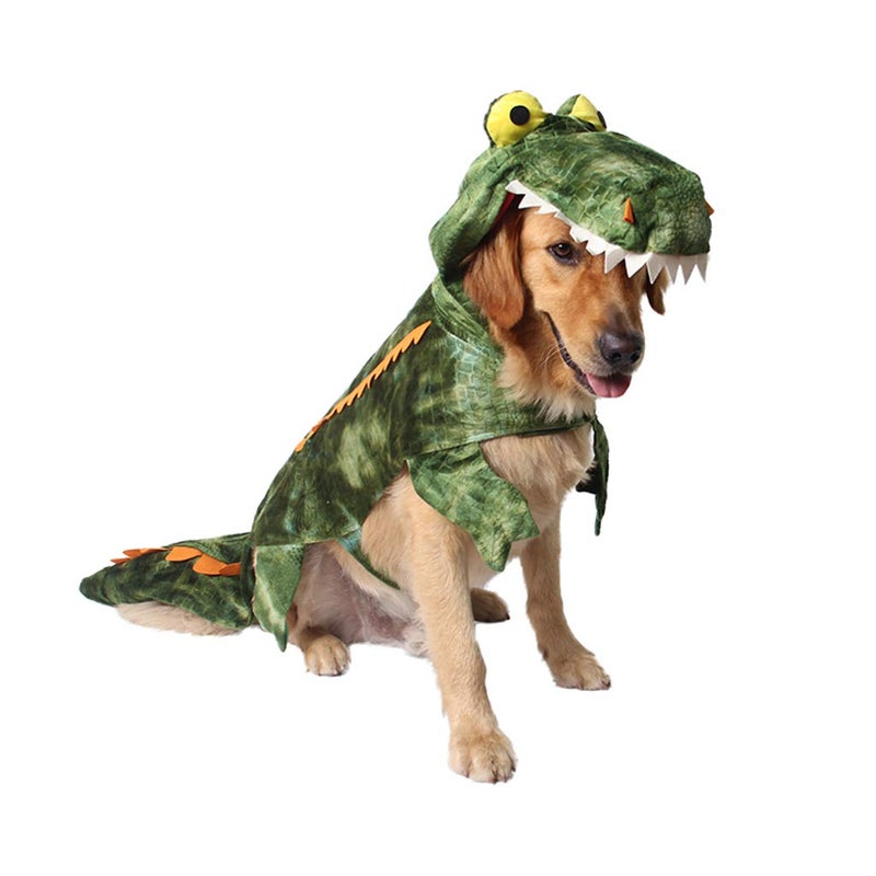 Mogoko Funny Dog Crocodile Costumes, Pet Halloween Christmas Cosplay Dress, Adorable Cat Apparel Animal Warm Outfits Clothes(M Size) - Image 1