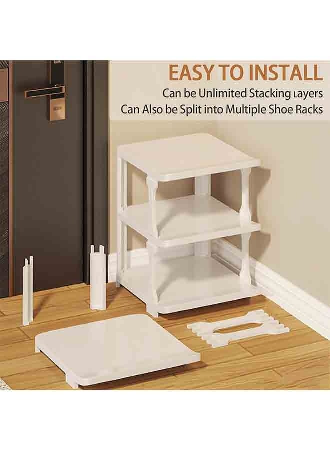 بلومنغ تايم رف أحذية بلاستيكي متعدد الوظائف ، رف أحذية قائم من 9 طبقات ، تخزين قابل للتكديس ، رف أحذية بلاستيكي منزلي ، رف تشطيب بلاستيكي ، يحتاج إلى تجميع ، أبيض - Image 3