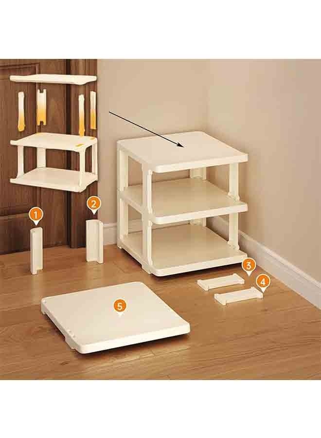 بلومنغ تايم رف أحذية بلاستيكي متعدد الوظائف ، رف أحذية قائم من 9 طبقات ، تخزين قابل للتكديس ، رف أحذية بلاستيكي منزلي ، رف تشطيب بلاستيكي ، يحتاج إلى تجميع ، أبيض - Image 4