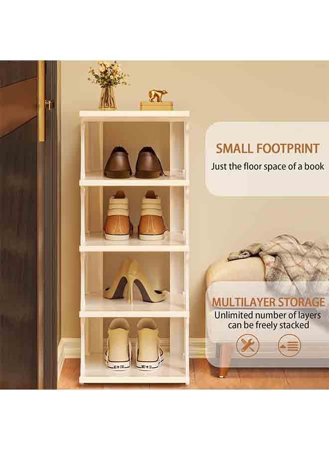 بلومنغ تايم رف أحذية بلاستيكي متعدد الوظائف ، رف أحذية قائم من 9 طبقات ، تخزين قابل للتكديس ، رف أحذية بلاستيكي منزلي ، رف تشطيب بلاستيكي ، يحتاج إلى تجميع ، أبيض - Image 5