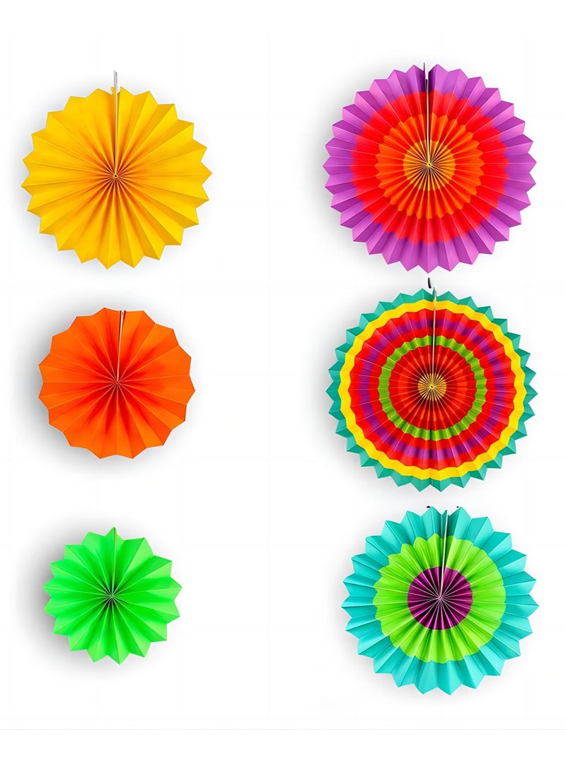 ZVEV 6 PCS Vibrant Summer Shell Paper Fan Decor Set, Party Decorations Festival Accessories for Outdoor Garden Home Décor  - Image 3
