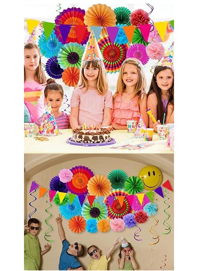 ZVEV 6 PCS Vibrant Summer Shell Paper Fan Decor Set, Party Decorations Festival Accessories for Outdoor Garden Home Décor  - Image 5