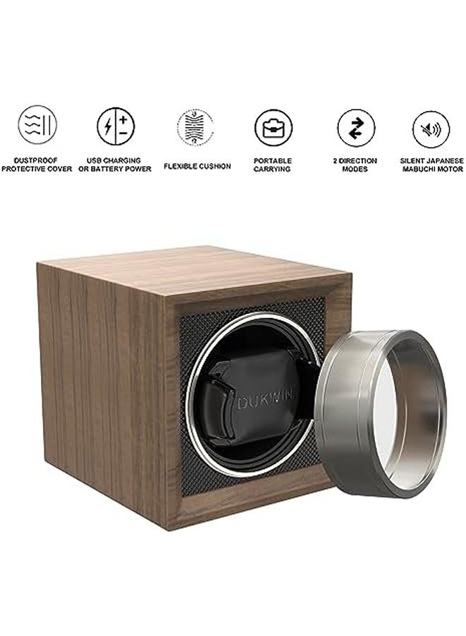 DUKWIN Automatic Watch Winder for 1 or 2 Watches | Silent Japanese Motor, Dual Power Supply, Adjustable Pillow, Compact & Portable Design - Image 2