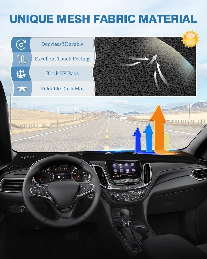 FIILINES Modern look Dash Cover Compatible with Chevy/Chevrolet Equinox 2018-2023 Dashboard Mat Cover Equinox Accessories Sunshade Nonslip Mesh Protector No Glare Multi item matching - Image 5