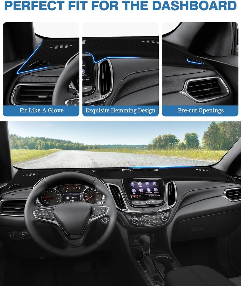 FIILINES Modern look Dash Cover Compatible with Chevy/Chevrolet Equinox 2018-2023 Dashboard Mat Cover Equinox Accessories Sunshade Nonslip Mesh Protector No Glare Multi item matching - Image 4