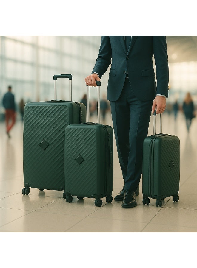 إليت طقم شنط سفر 3 قطع بولي بروبلين (20/24/28 بوصة) – شنط سفر صلبة خفيفة الوزن بعجلات 360 درجة – مناسبة للسفر والعائلة - Image 2