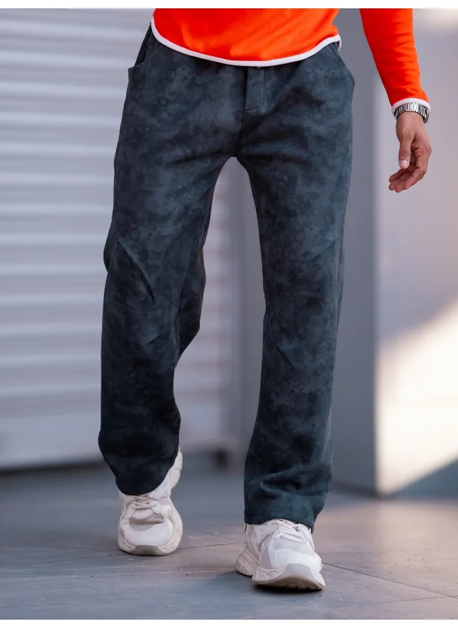 Maniac Maniac Mens Light Grey Oilflex Loopknit Baggy Fit Pant