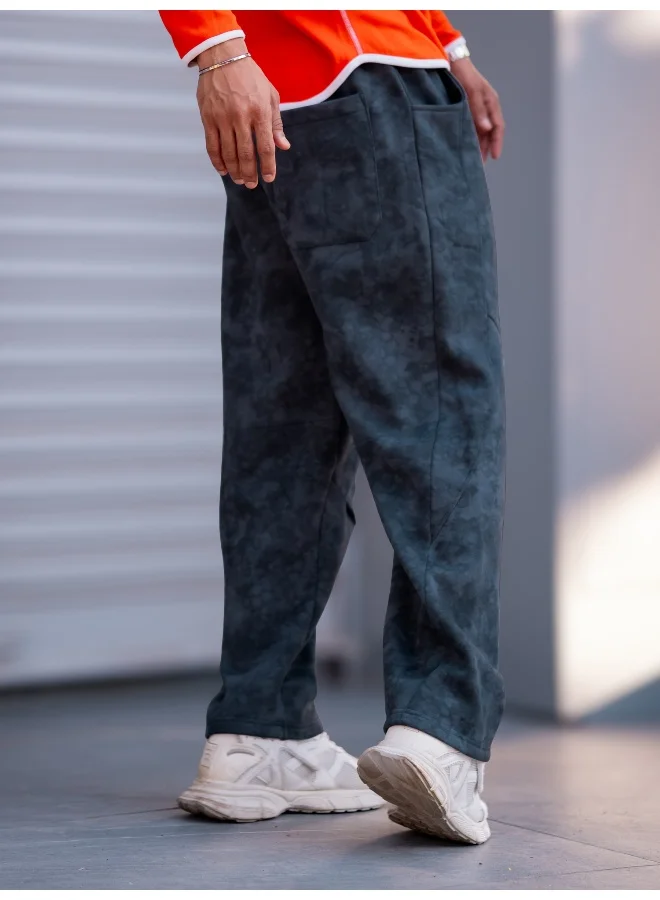 Maniac Maniac Mens Light Grey Oilflex Loopknit Baggy Fit Pant