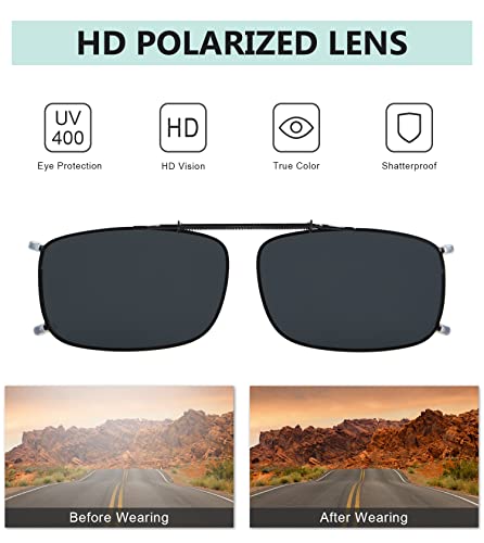 Eyekepper Metal Frame Clip On Sunglasses Polarized Grey Lens With Spring Draw Bar 54 * 34MM - Image 5