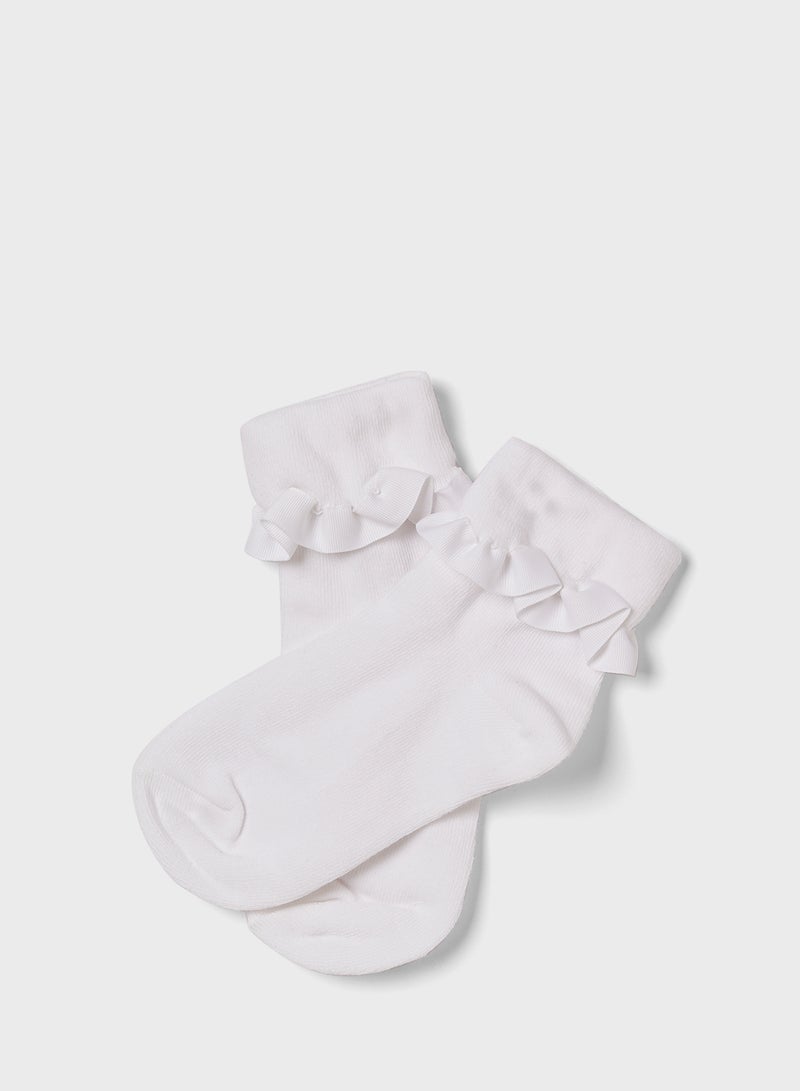 جيمبوري G 3PK TONAL PINK FOLDOVER RUFFLE SOCKS YRLY  - Image 2