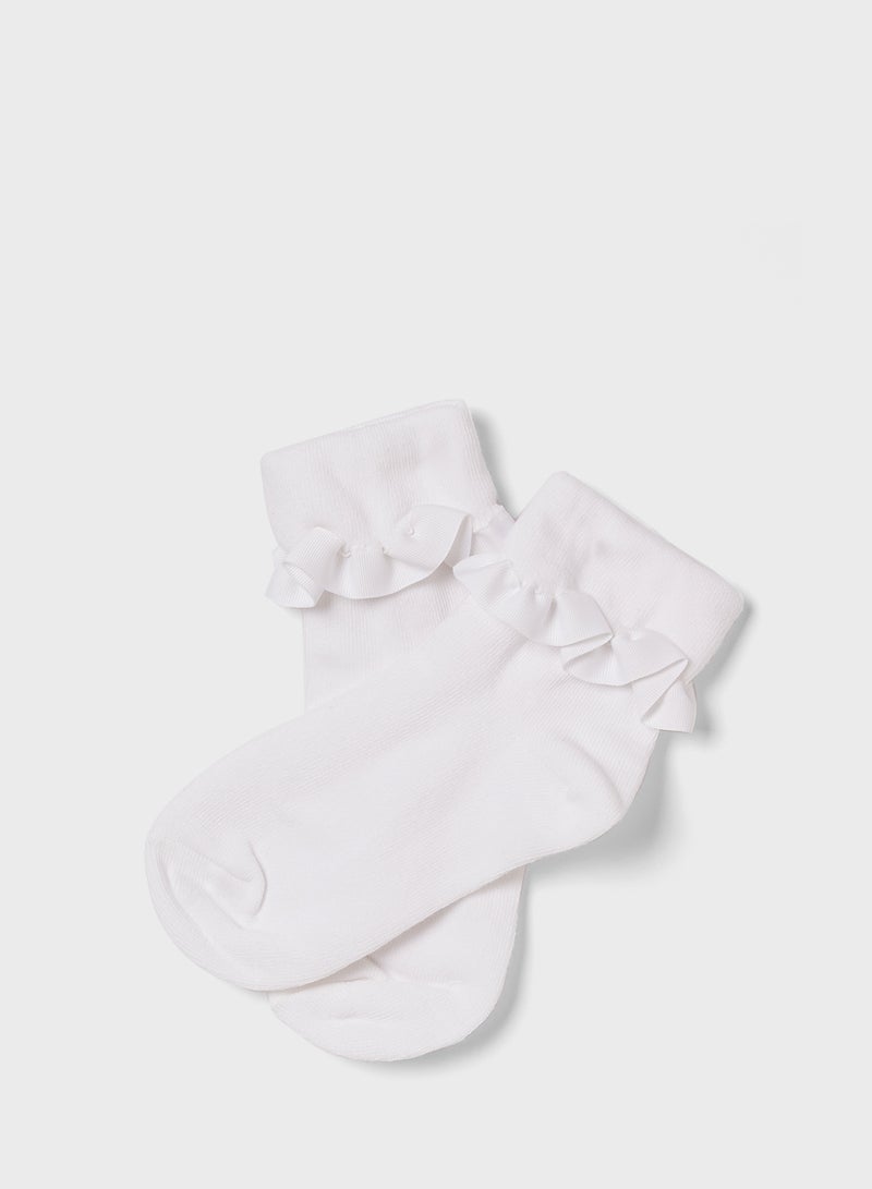جيمبوري G 3PK TONAL PINK FOLDOVER RUFFLE SOCKS YRLY  - Image 4