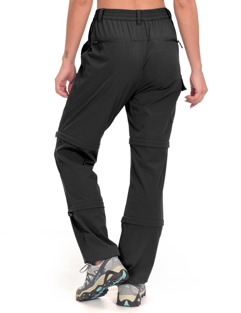 Little Donkey Andy Women's Stretch Convertible Pants, Zip Off Quick Dry Hiking Pants Black Size XS - Image 5
