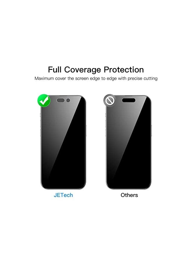 Jetech Privacy Full Coverage Screen Protector For Iphone 14 Pro 6.1-Inch With Camera Lens Protector, Anti-Spy Tempered Glass Film, 2-Pack Each  - Image 5
