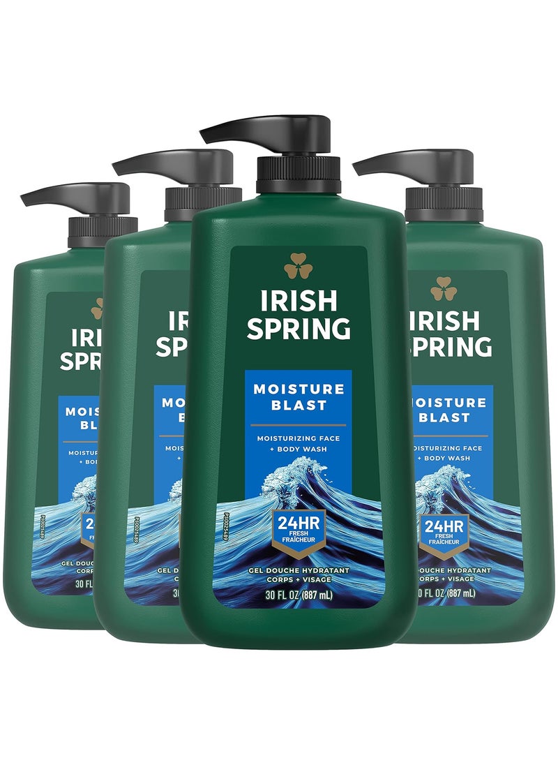 Irish Spring - Irish Spring Moisture Blast Body Wash 30 Oz Pump Pack of 4 - Image 1
