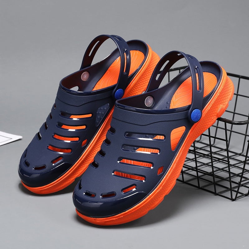 Large Size Hole Shoes Men'S Summer Outwear Hollow Non-Slip Beach Shoes Couple'S Dual-Use Baotou Sandals Breathable Driving Shoes - Image 4