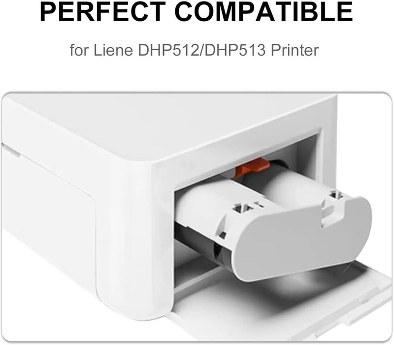 Compatible for Liene DHP512/DHP513 & Amber M100/M200 | Photo Paper Cartridge Refill CISS Ribbon for Photo Printers(2ink-80paper) - Image 3