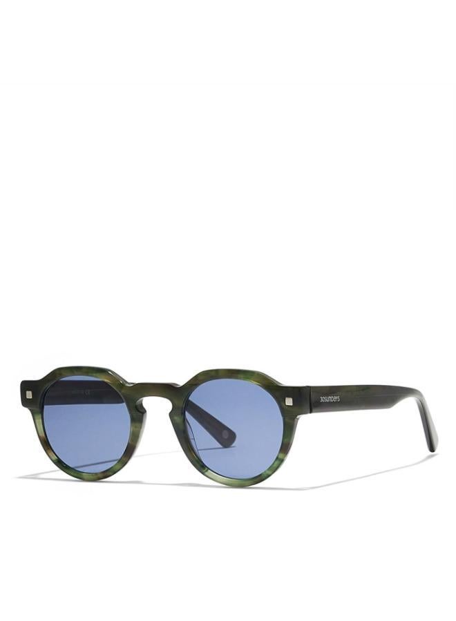 30 سندايز نظارة شمسية رجالي من ديون - إطار أسيتات - عدسة زرقاء - إطار رمادي - Image 2