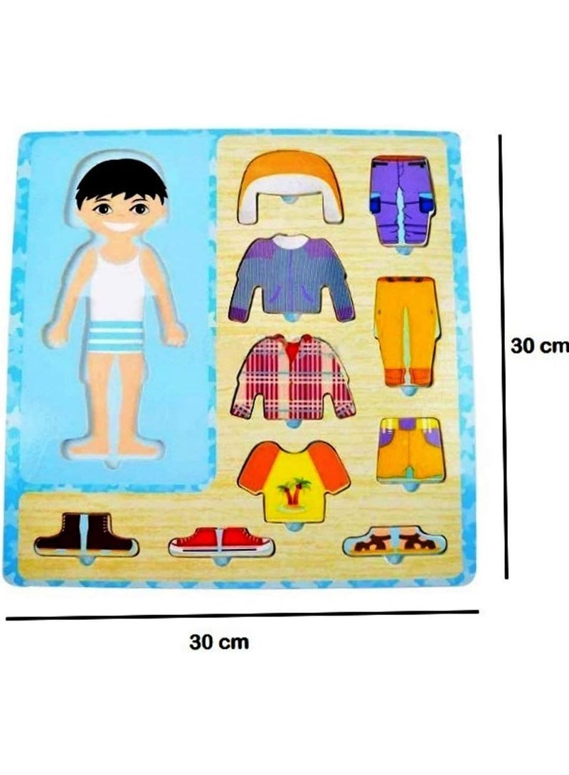 Qatalitic Wooden Dress Up Boy Puzzle Shape Board Game (1-5 Years) - Image 3
