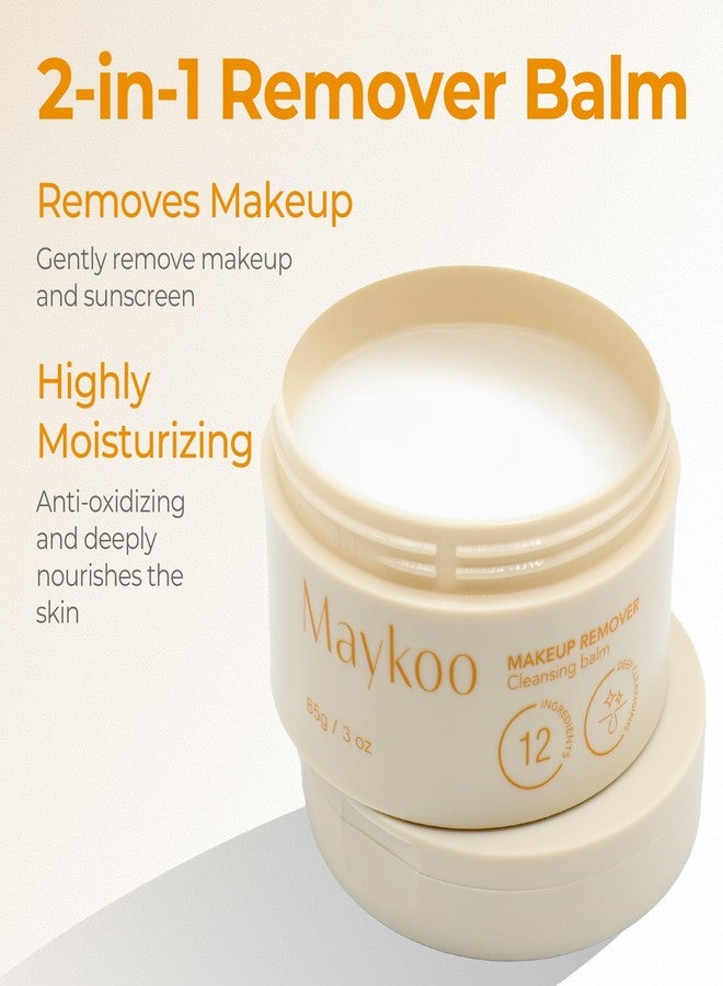 MAYKOO Makeup Remover Balm Hydrating Deep Cleansing Balm, Dissolves Heavy Waterproof Make Up, Gentle Oil Based cleanser for Face with Spatula, Makeup Removing for All Skin Types, 85 g/3 oz - Image 2