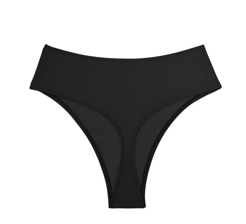 Kepblom Women's Thong Rave Bottoms High Waisted Bikini Bottom High Cut Panties for Dance Festival, Black, XS - Image 1