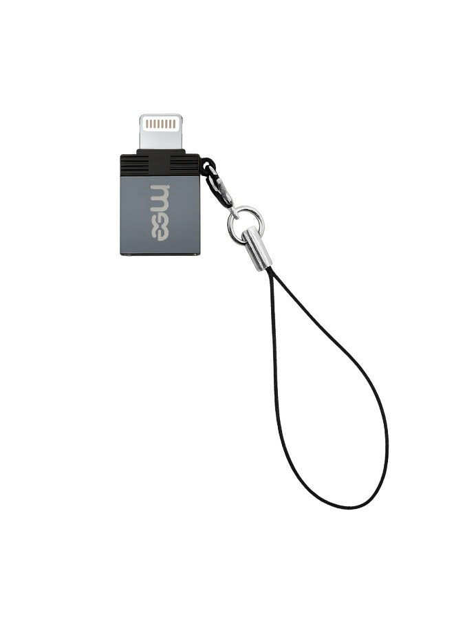 آیمی محول IMEE USB إلى Lightning OTG IM-230، موصل نقل بيانات USB 3.0 لأجهزة iPhone حتى سلسلة 14 وiPad حتى الجيل التاسع، التوصيل والتشغيل، يدعم محرك أقراص فلاش ولوحة الألعاب والكاميرا والطابعة وسماعات الرأس، تصميم مضغوط مع حبل قصير، TPE + سبيكة ألومنيوم، 5.4 جرام - Image 1