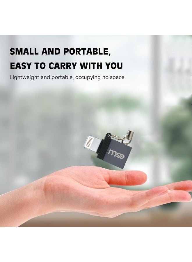 آیمی محول IMEE USB إلى Lightning OTG IM-230، موصل نقل بيانات USB 3.0 لأجهزة iPhone حتى سلسلة 14 وiPad حتى الجيل التاسع، التوصيل والتشغيل، يدعم محرك أقراص فلاش ولوحة الألعاب والكاميرا والطابعة وسماعات الرأس، تصميم مضغوط مع حبل قصير، TPE + سبيكة ألومنيوم، 5.4 جرام - Image 2