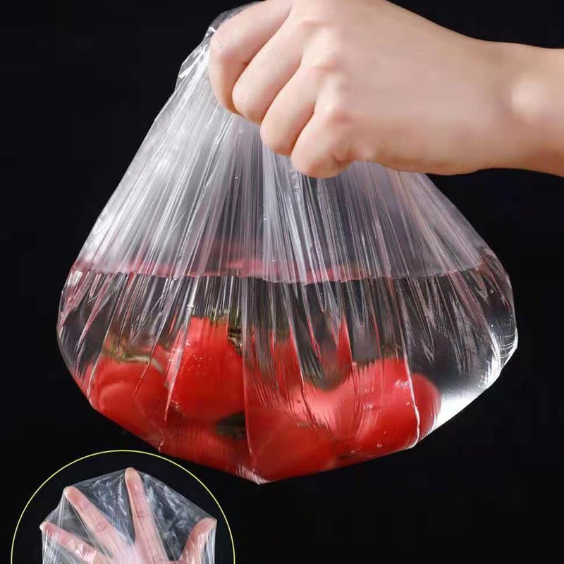Setaria Viridis 100PCS Elastic Food Storage Covers Reusable Stretch Plastic Wrap Bowl Covers Alternative Stretchable Plastic Food Wraps Elastic Covers for Storage Containers 