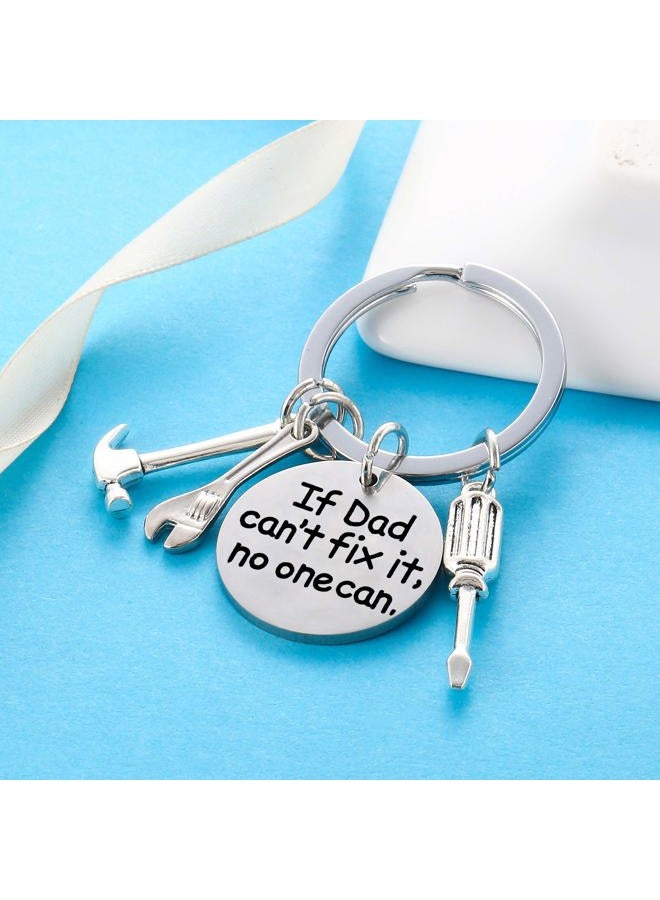 Nimteve Dad Keychain Dad Gifts from Son Daughter Christmas Gift Keyring Father's Day Gift for Dad Papa Daddy (If dad Can't fix it, no one can) - Image 4