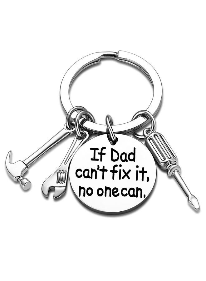 Nimteve Dad Keychain Dad Gifts from Son Daughter Christmas Gift Keyring Father's Day Gift for Dad Papa Daddy (If dad Can't fix it, no one can) - Image 1