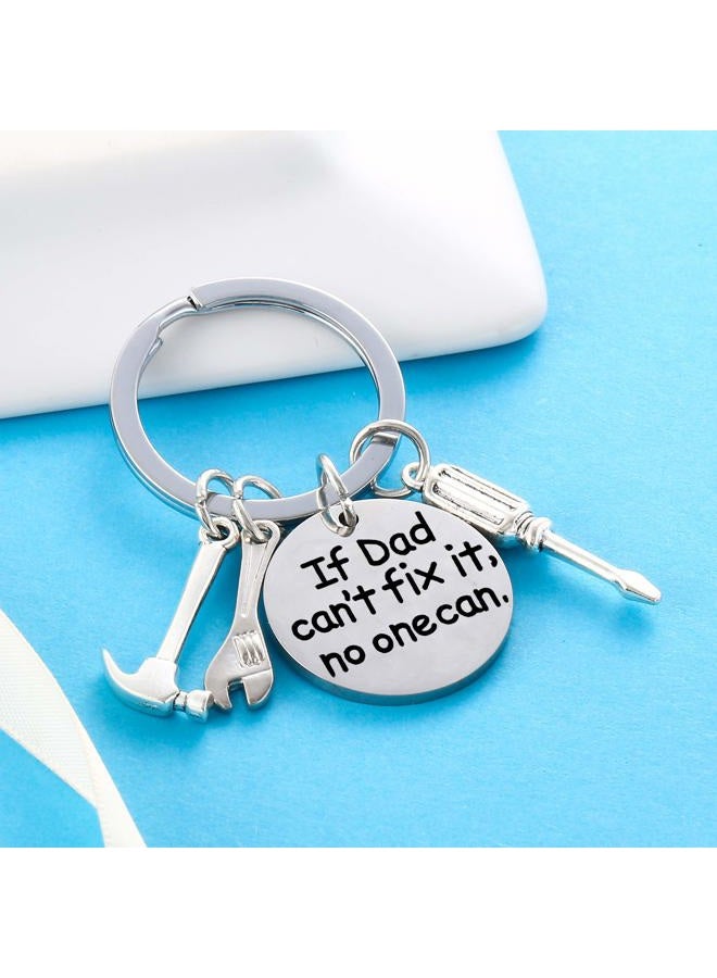 Nimteve Dad Keychain Dad Gifts from Son Daughter Christmas Gift Keyring Father's Day Gift for Dad Papa Daddy (If dad Can't fix it, no one can) - Image 3