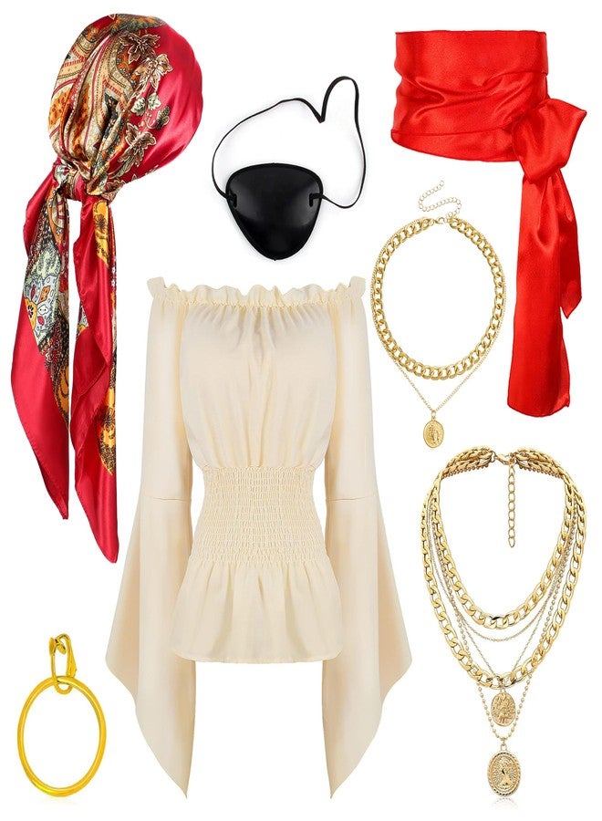 FEYIR Pirate Costume Accessories for Women Dress Pirate Accessoires Outfit for Halloween Cosplay - Image 1