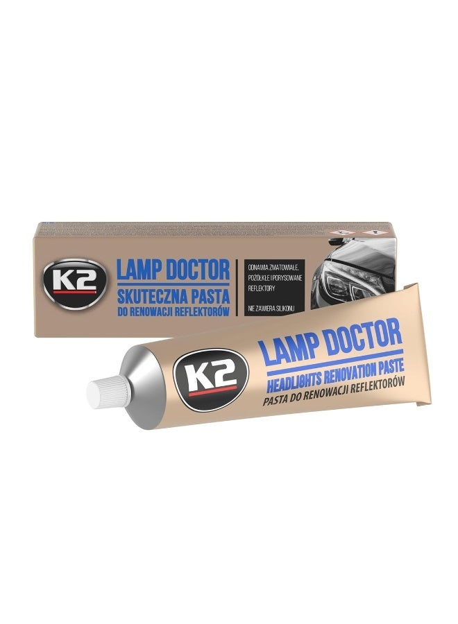 كي 2 معجون K2 Lamp Doctor لترميم المصابيح الأمامية (60 غ) - منظف ومزيل للخدوش وملمع لإزالة الأكسدة - Image 1
