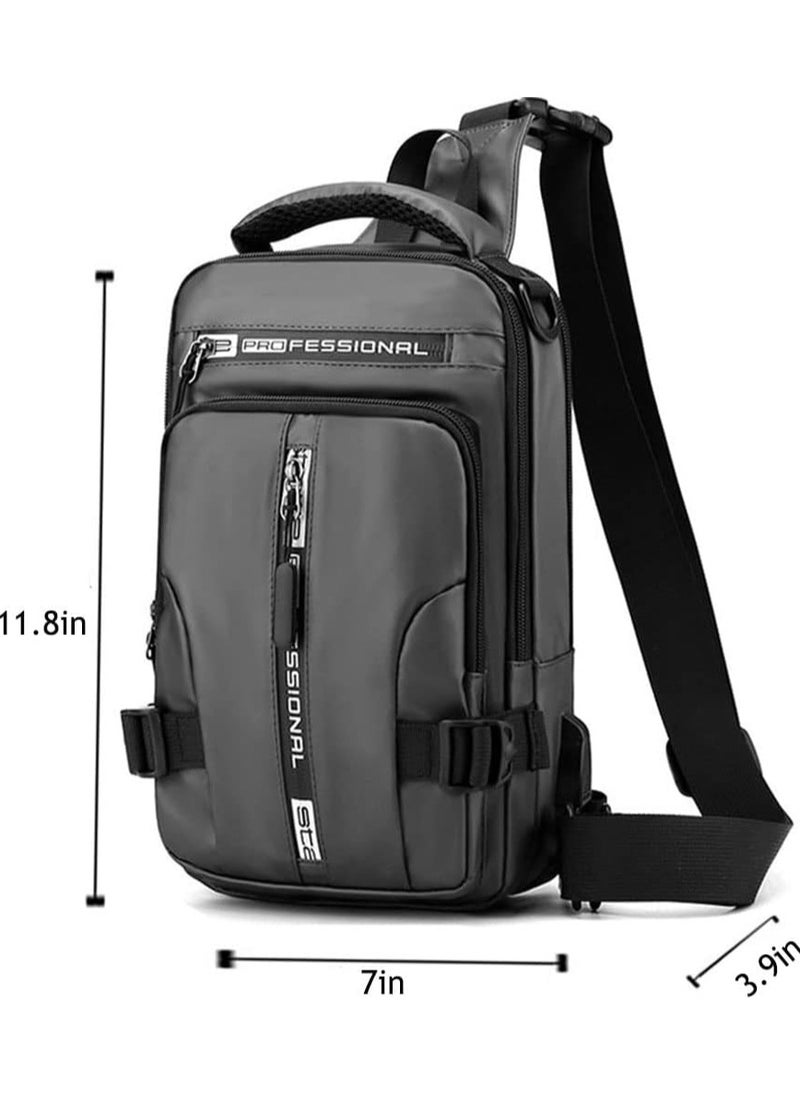 AUTOYSUR Sling Crossbody Bag Small Shoulder Backpack for Men Waterproof Slim Chest Bags Casual Daypack for Travel Cycling  - Image 2