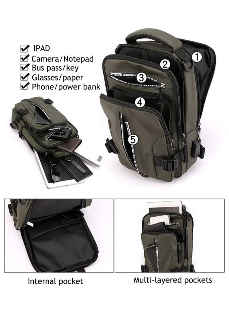 AUTOYSUR Sling Crossbody Bag Small Shoulder Backpack for Men Waterproof Slim Chest Bags Casual Daypack for Travel Cycling  - Image 3