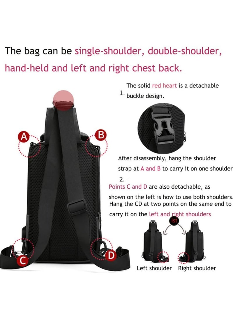 AUTOYSUR Sling Crossbody Bag Small Shoulder Backpack for Men Waterproof Slim Chest Bags Casual Daypack for Travel Cycling  - Image 4