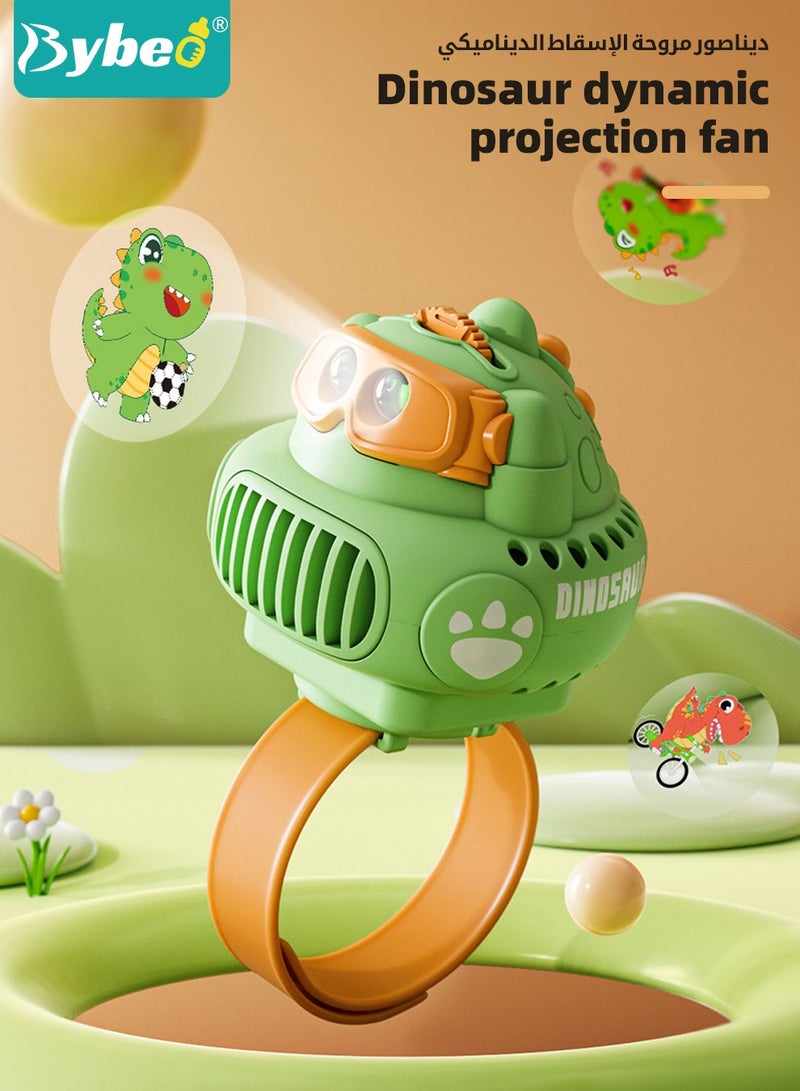 بيبو مروحة للأطفال، ساعة كرتون صغيرة، مروحة محمولة على المعصم، مروحة يدوية محمولة، حزام معصم للأولاد والبنات، تعرض الإسقاط، قابلة للشحن عبر USB، تبريد هواء صيفي، ثلاث سرعات هادئة - Image 2