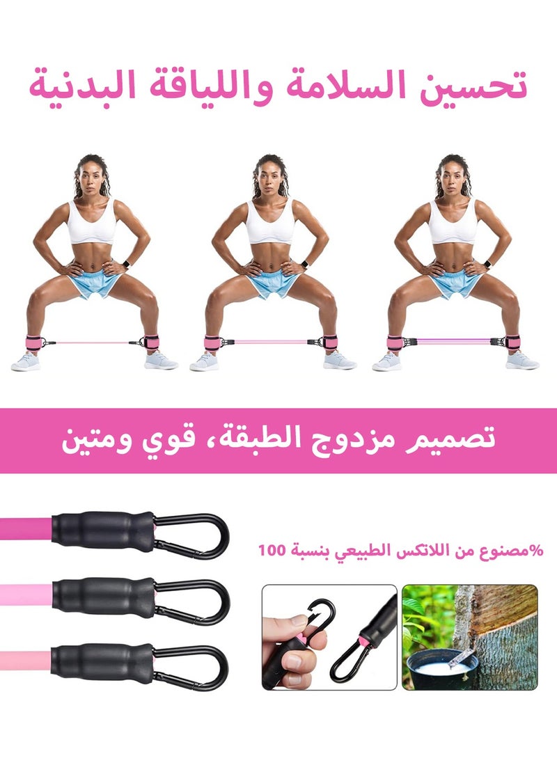 ليوكور معدات تدريب القوة، أربطة مقاومة الكاحل مع الأصفاد، أربطة الكاحل للتمرين، أربطة مقاومة الكاحل للساق، معدات تمرين المؤخرة لتدريب اللياقة البدنية للورك، أربطة تمرين لرفع الأثقال للنساء  - Image 3