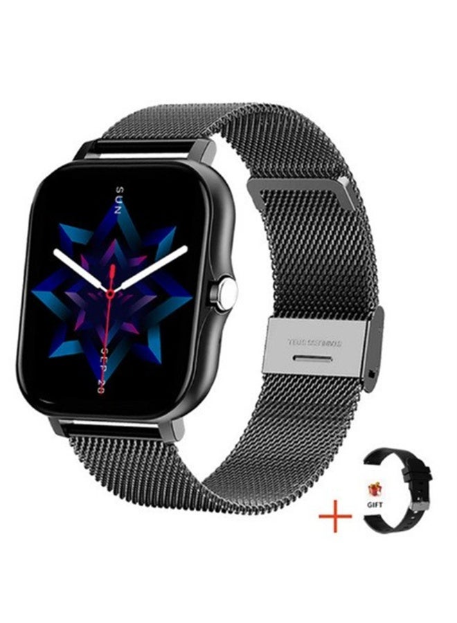 Bonic Smartwatch - Business Smartwatch, Waterproof Fitness Watch, Bluetooth Call, Men's Smartwatch, Zinc Alloy Vacuum Plated, Heart Rate Monitor, Women's Smartwatch - Black - Image 1