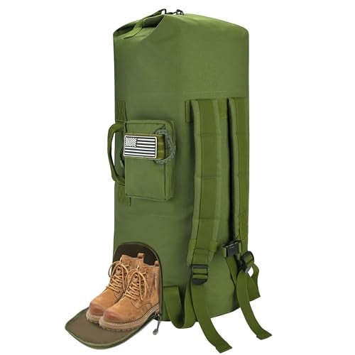 MOZETO 110L Extra Large Sea Bag, Military Duffle Bag with Backpack Straps Heavy Duty Army Duffle Bag for Camp, College Dorm or Laundry Bag - Image 1