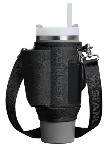 Stanley حقيبة ستانلي لجميع الأغراض لحافظة 30 أونصة مع مقبض | حقيبة كتف مع جيب لحامل الهاتف، جيب للبطاقة وحزام قابل للفصل | حقيبة لحاملة زجاجة الماء | خالية من BPA | سوداء - Image 1