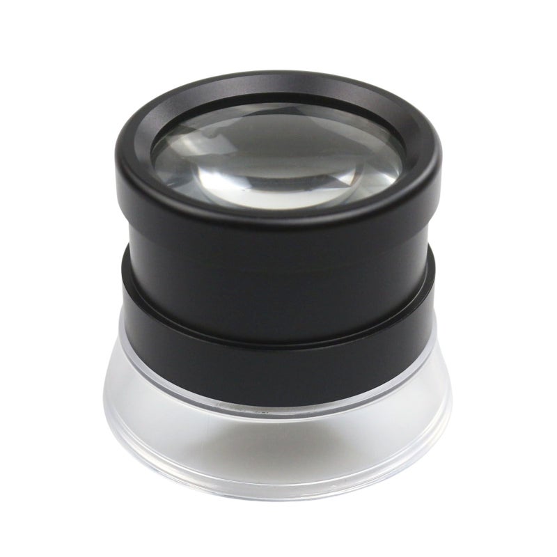 30X Scale Loupe Magnifier with 2 Scaleplates Portable Magnifying Glass Interchangeable Reticle Scale for PCB Jewelry Coin Stamp Antique Textile Painting, with Zipper Storage Bag - Image 1