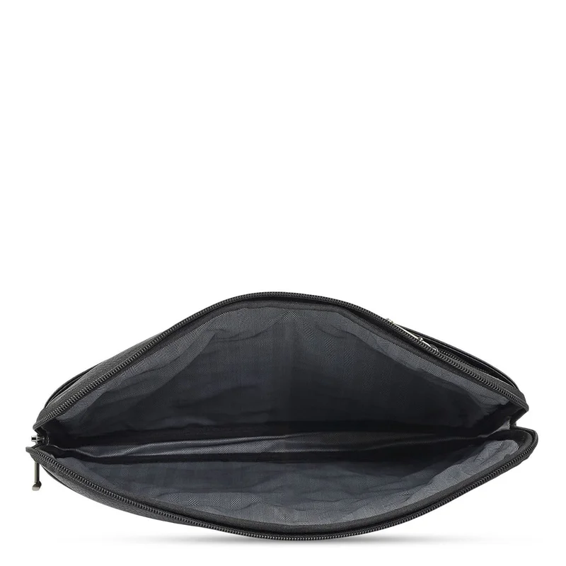 Da Milano black Wax Leather Laptop Sleeve - Black  | Best Price UAE
