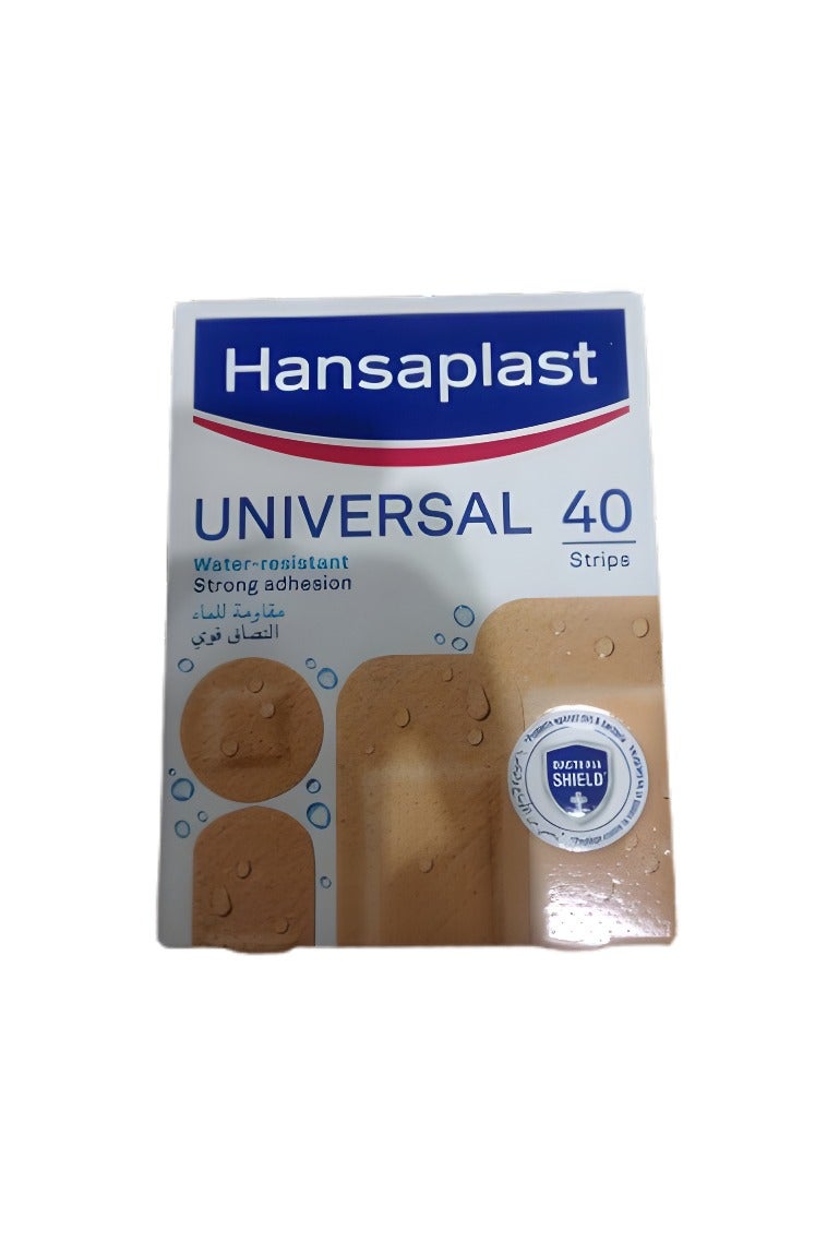 Hansaplast Universal Plasters, Water-Resistant & Strong Adhesion, 40 Strips - Image 1